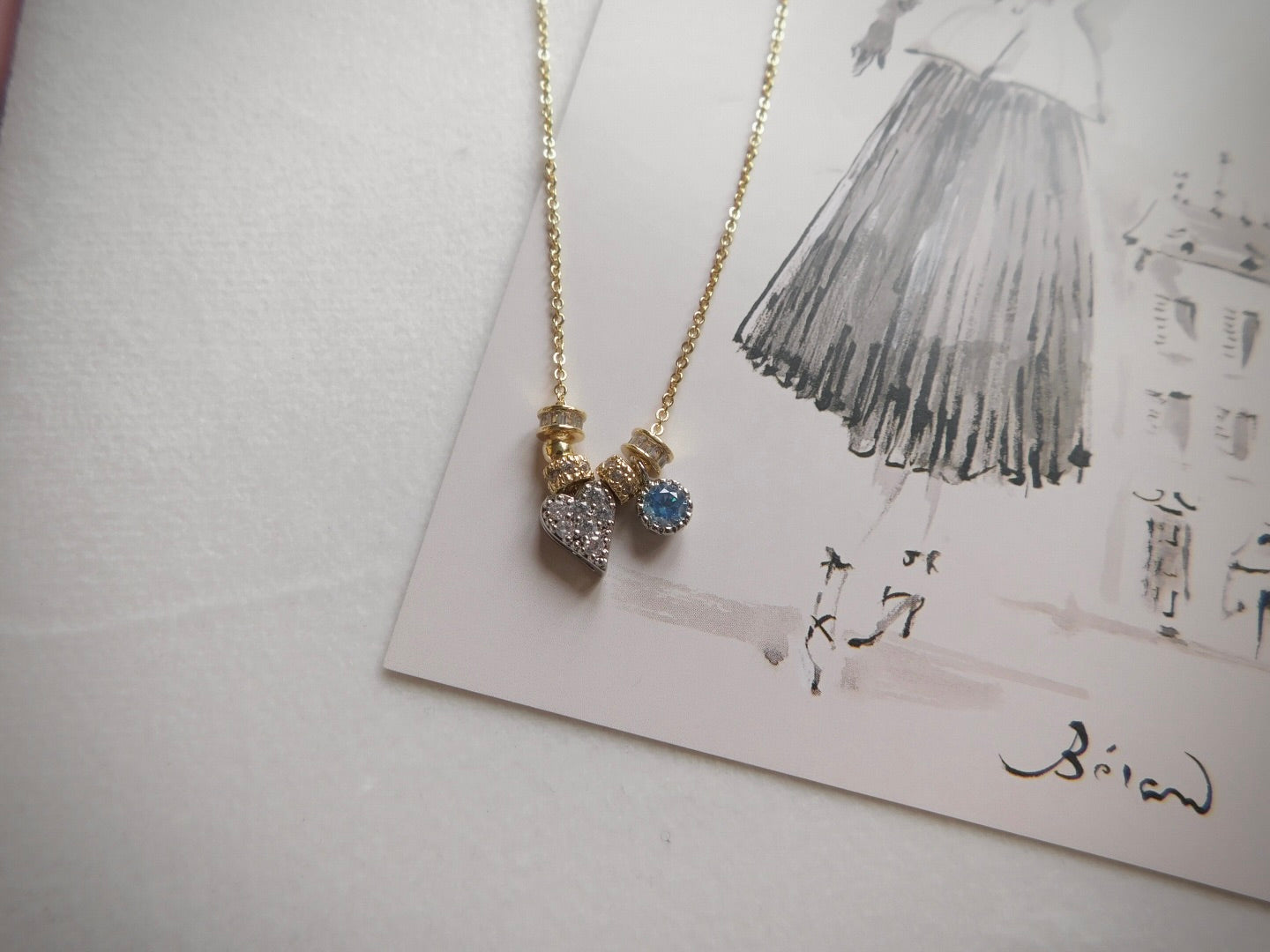 Minuit Bleu Mix Metal Necklace