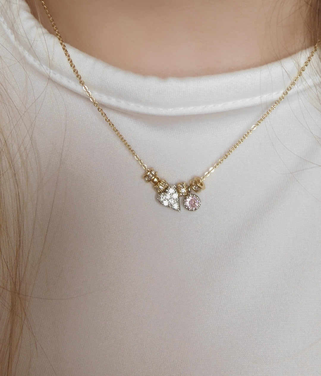 Nuit Rose Mix Metal Necklace