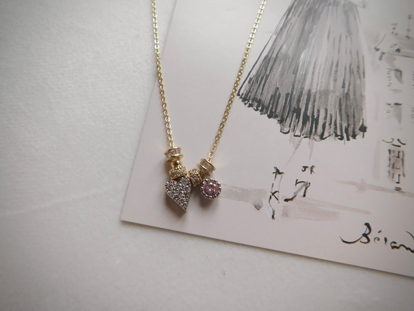 Nuit Rose Mix Metal Necklace